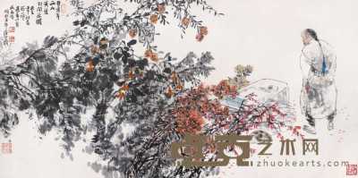 王明明 2002年作 西山闲居图 镜心 136×68cm